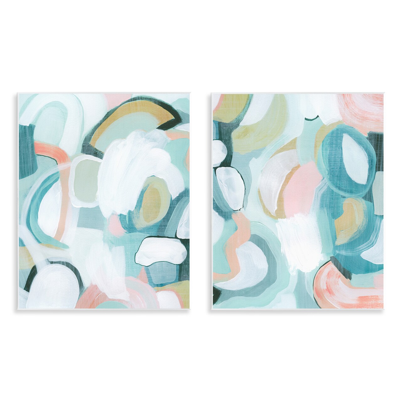 Stupell Industries Pastel Pink & Blue 2pc Wall Plaque Art Set Design by Grace Popp